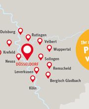 Sonnen Herzog finden Sie 13-mal in Nordrhein-Westfalen. In der Zentrale in Düsseldorf sowie in unseren 12 Niederlassungen bieten wir Ihnen eine breite Auswahl an hochwertigen Produkten für das Maler- und Bodenlegerhandwerk, individuelle Beratung, schnelle und zuverlässige Lieferungen sowie unseren besonders umfangreichen Tönservice.