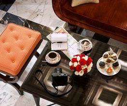 Coffee time at La Libreria, Hotel Eden Rome