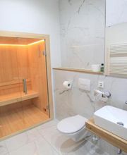 Komfort Apartment mit Sauna:
Bad mit Sauna (1,50m Breite)
