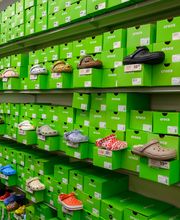 Shot of Popular Brand Section (I.e. Croc Shoe Wall)