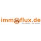 Das Logo der Firma immoflux zeigt den klaren Firmennamen immoflux in einer klaren modernen orangenen Schrift.
