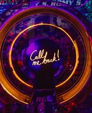 ROMY S. Nachtclub Club Party, Call me back-Schild