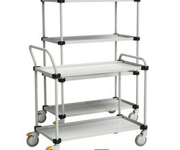 De Treston TRTA project trolleys zijn ideaal voor gebruik in een ESD-veilige werkplaats of als picktrolley voor een webshop. Deze trolleys zijn verkrijgbaar in diverse afmetingen en de legborden zijn op hoogte instelbaar.
Het slanke design is ideaal voor elke werkplaats waar ruimte belangrijk is. Ondanks het design heeft de trolley toch een groot draagvermogen.