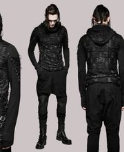Punk Rave Gothic Hoodie im Distressed-Look
