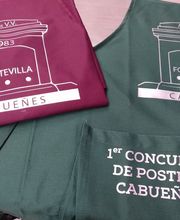 Vinilo de corte sobre delantal de sarga.