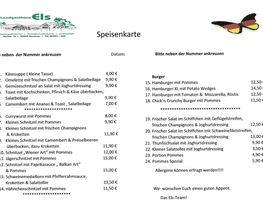 Speisekarte