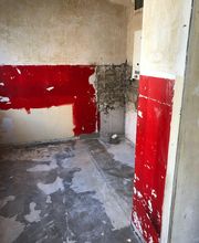 Sanierung einer 2-Zimmer Wohnung in Stuttgart mit Blick auf den Küchenbereich. Die Wohnung musste vor der Sanierung komplett entkernt werden.