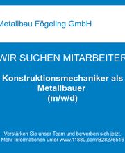 Konstruktionsmechaniker als Metallbauer (m/w/d)